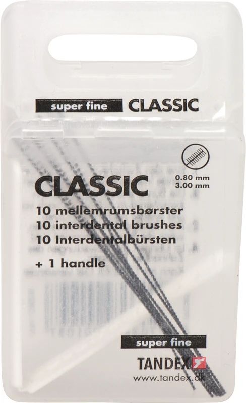 CLASSIC Interdentalbürsten  Packung  10 Stück schwarz, Ø 0,8 mm