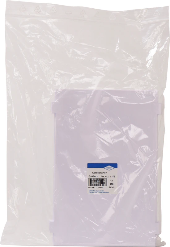 Adresskarten  Packung  100 Stück Größe 3