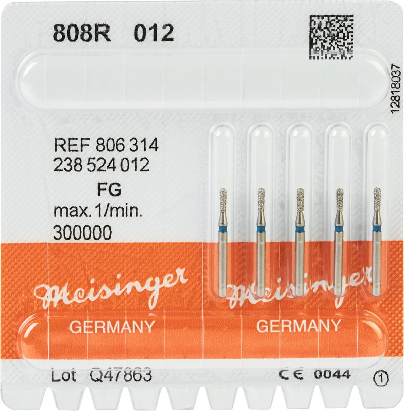 Diamanten 808  Packung  5 Stück blau mittel, FG, Figur 238 Birne rund, 4 mm, ISO 012