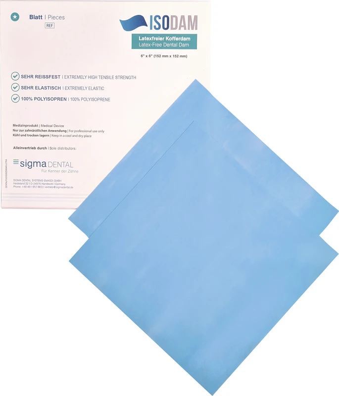 isodam  Packung  20 Stück blau,15,2 x 15,2 cm, heavy