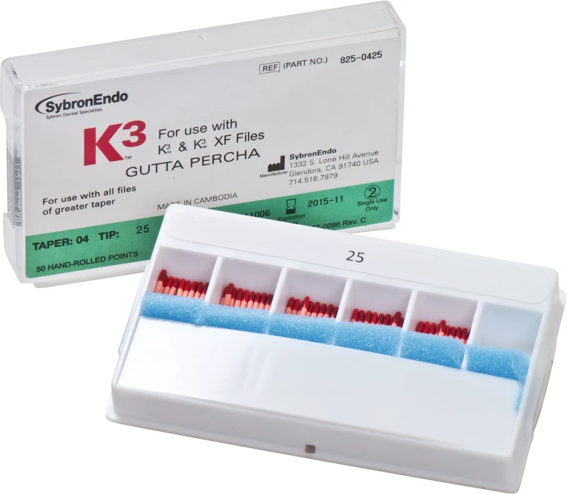 K3XF Guttapercha-Spitzen  Packung  50 Stück Taper.04, ISO 025