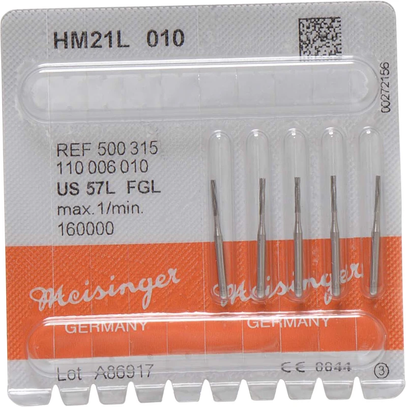 HM-Bohrer 21L  Packung  5 Stück FGL, Figur 110, 6,3 mm, ISO 010