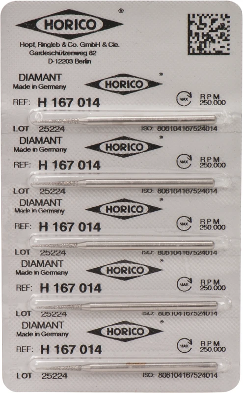 Diamantschleifer H 167  Packung  5 Stück HP, Figur 167, 11,5 mm, ISO 014