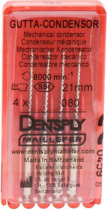 Gutta-Condensor  Packung  4 Stück 21 mm, ISO 080