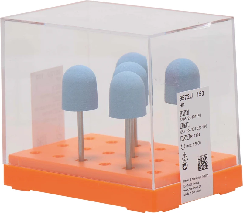 Silikonpolierer 9572  Packung  5 Stück hellblau fein, HP, Figur 201, 17 mm, ISO 150