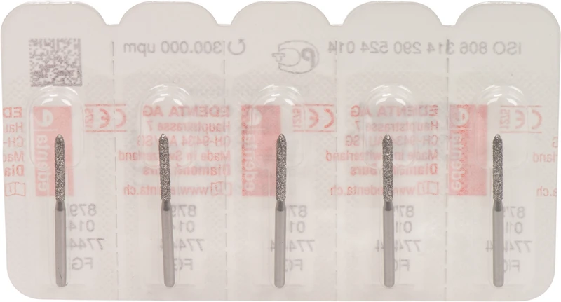 Omni Diamanten 879  Packung  5 Stück Standard, FG, Figur 290 Torpedo zylindrisch, 10 mm, ISO 014