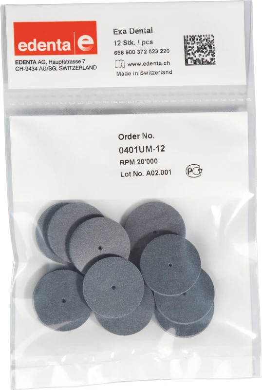 Exa Dental  Packung  12 Stück unmontiert, schwarz grob, Figur 372, 3 mm, ISO 220
