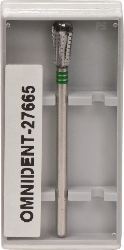 Omni HM-Fräser Schliff 75  Stück  einfachverzahnt mit Querhieb, 3 x grün grob, HP, Figur 237, 9 mm, ISO 040