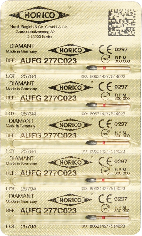 Diamant AuFG 277  Packung  5 Stück rot fein, FG, Figur 277, ISO 023