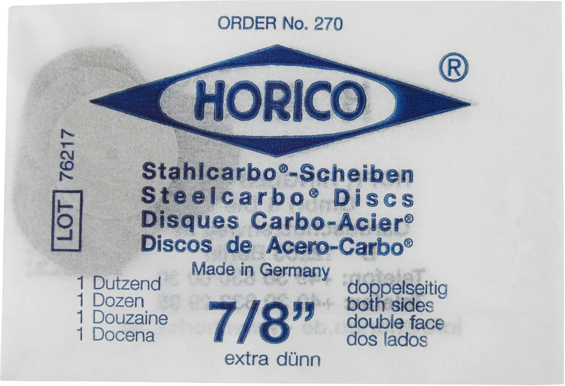 Stahlcarbo®-Scheiben  Packung  12 Stück doppelseitig, extra dünn, Ø 22 mm x 0,25 mm