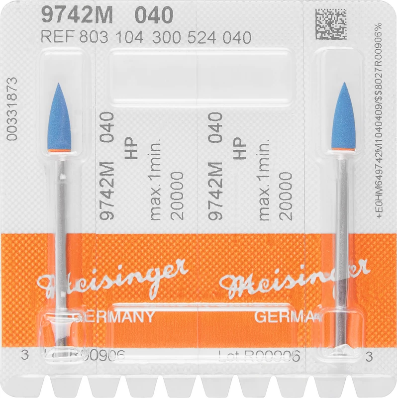 Diamantpolierer 9742  Packung  2 Stück blau mittel, HP, Figur 243, 13 mm, ISO 040