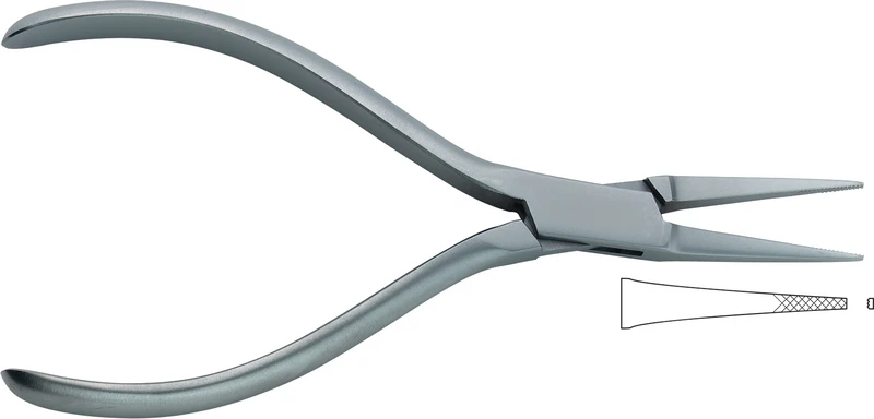 Flachzange  Stück  47-518-14-07, schmal, gerieft, Länge 145 mm