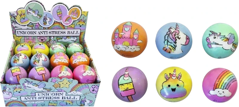 Antistressball  Packung  24 Stück Ø 6 cm, Einhorn
