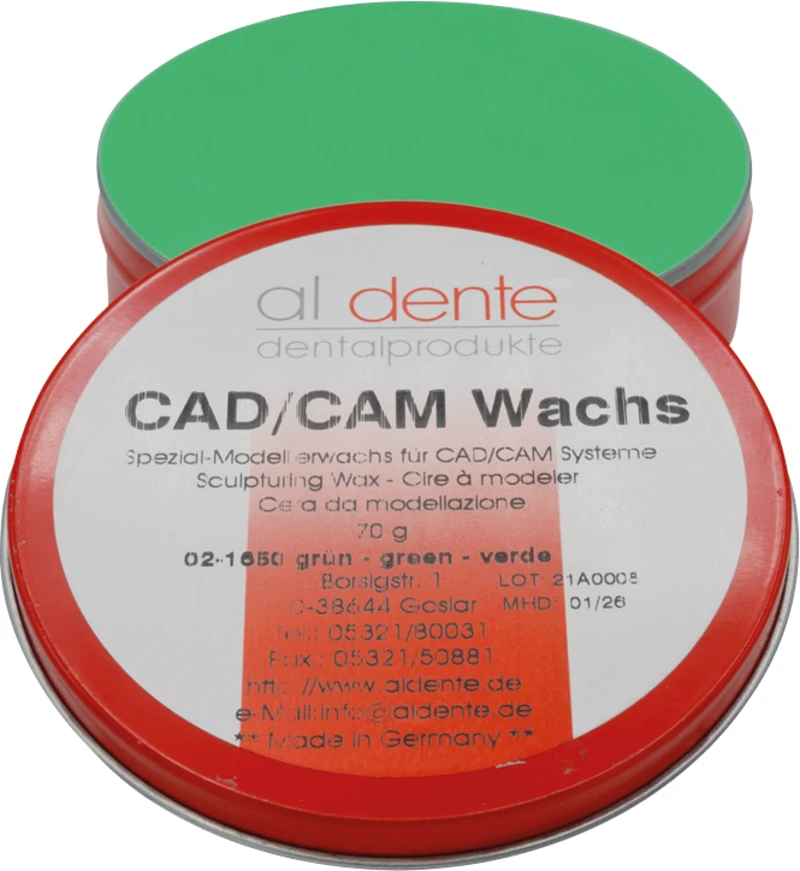 CAD\CAM Modellierwachs  Dose  70 g grün