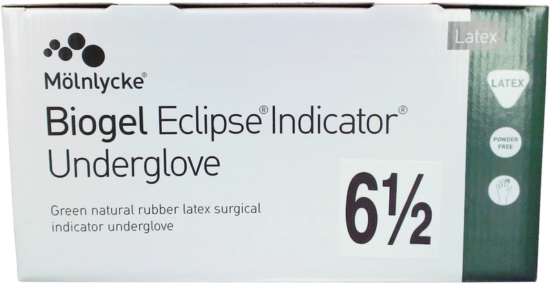 Biogel Eclipse® Indicator® Underglove  Packung  50 Stück puderfrei, grün, Größe 6,5