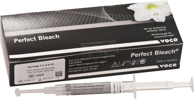 Perfect Bleach 16%  Packung  3 x 2,4 ml Spritze 16 % Bleaching Gel