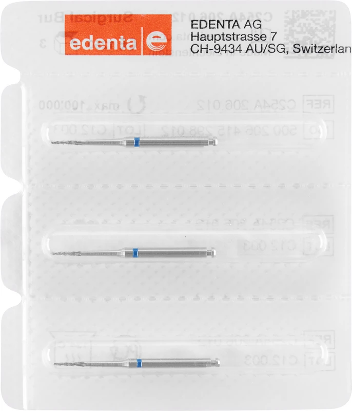 Chirurgie Knochenfräser C254A  Packung  3 Stück RA XL, Figur 415 , 6 mm, ISO 012