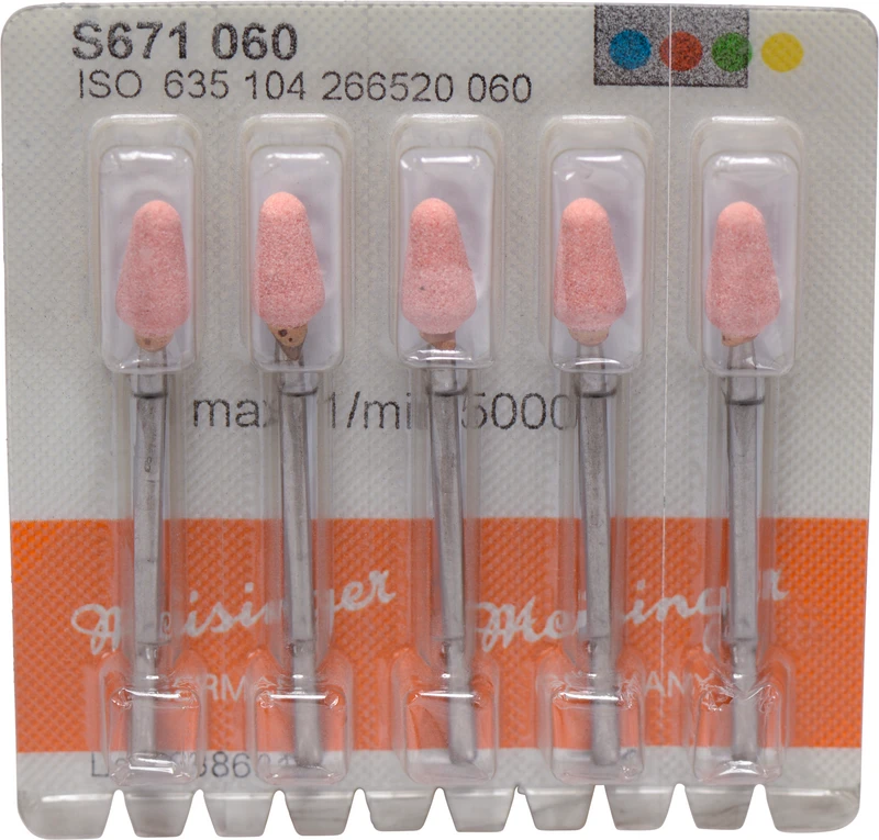 Keramische Schleifer S671  Packung  5 Stück orange mittel, HP, Figur 266, 10 mm, ISO 060