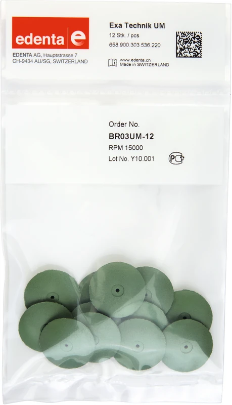 Exa Technique  Packung  12 Stück unmontiert, grün grob, Figur 303, 3 mm, ISO 220