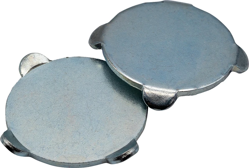 Magnet-System  Packung  50 Haftscheiben gestanzt, mit 4 aufgekanteten Ohren, vernickelt
