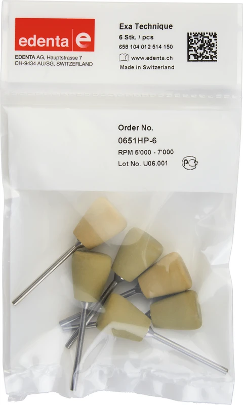 Exa Technique  Packung  6 Stück gelb fein, HP, Figur 012, 18 mm, ISO 150