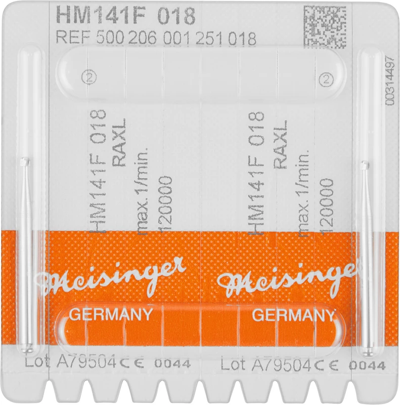 Chirurgie Fräser HM 141  Packung  2 Stück rot fein, RA XL, Figur 001, ISO 018