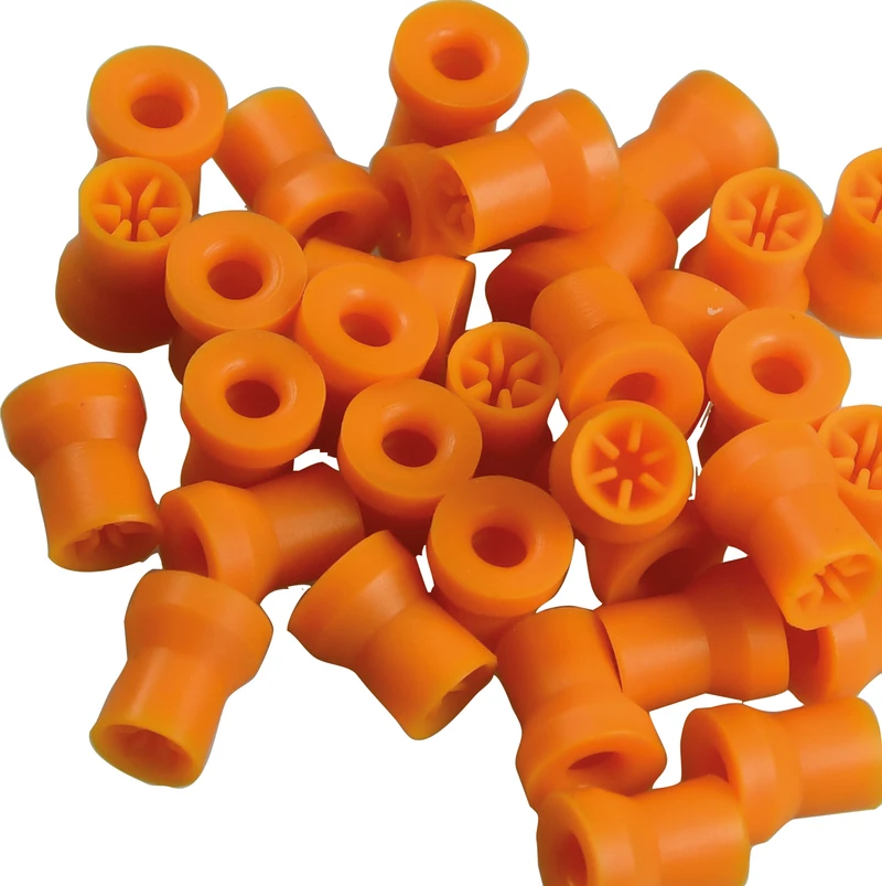 Farbige Prophy Cups  Packung  30 Stück orange lamellenförmig, hartes Gummi, Snap-On
