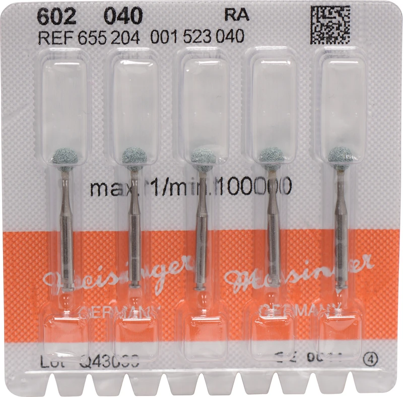 Keramische Schleifer 602  Packung  5 Stück grün mittel, RA, Figur 001, ISO 040