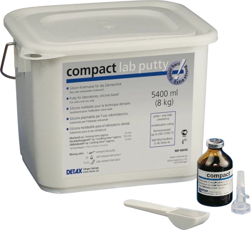 compact lab putty  Eco-Set  8 kg Eimer, 5 x 25 ml Tuben cat compact Paste, 2 Dosierlöffel