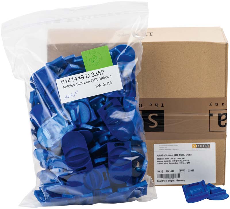 Aufbiss-Schaum Ersatz  Packung  100 Stück blau