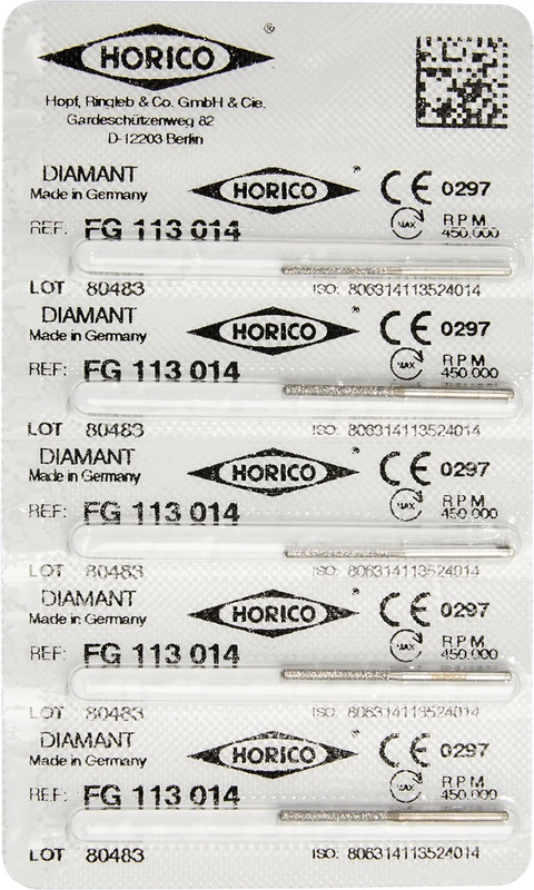 Diamantschleifer 113  Packung  5 Stück FG, Figur 113, 11,5 mm, ISO 014