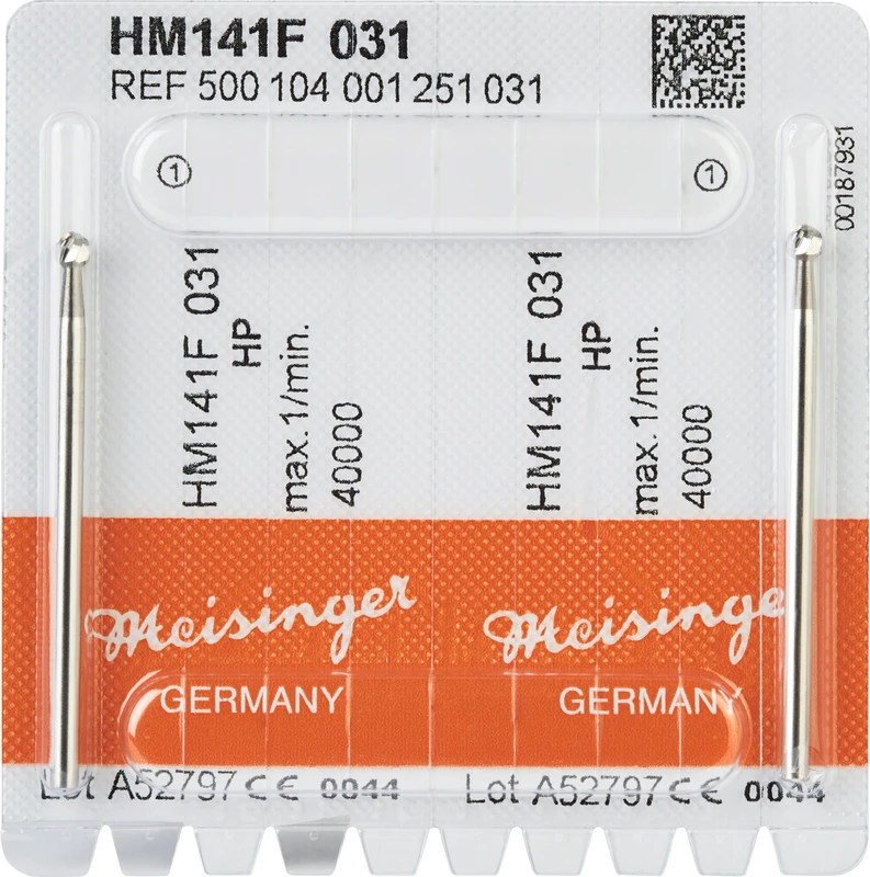 Chirurgie Fräser HM 141  Packung  2 Stück rot fein, HP, Figur 001, ISO 031