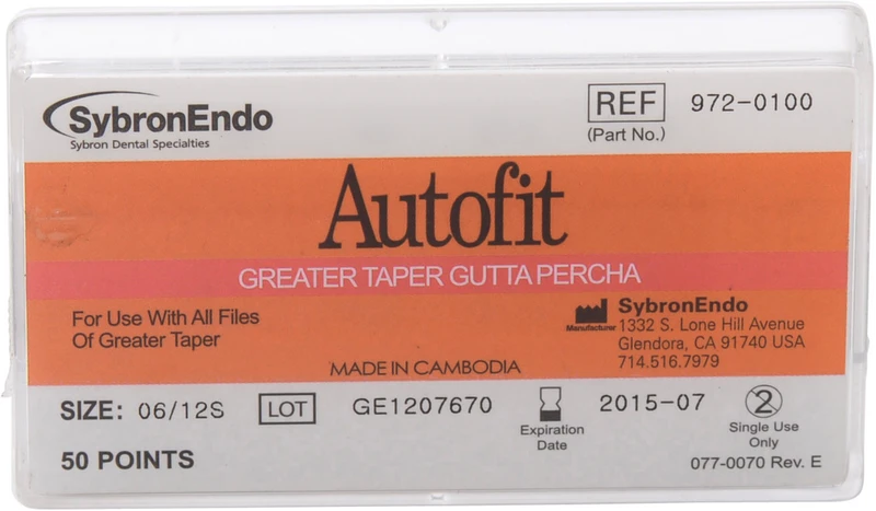 Autofit Guttapercha  Packung  50 Stück Taper.06-.12