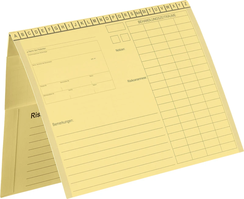 Karteimappen A5\D70   Packung  100 Stück gelb mit Heftzunge