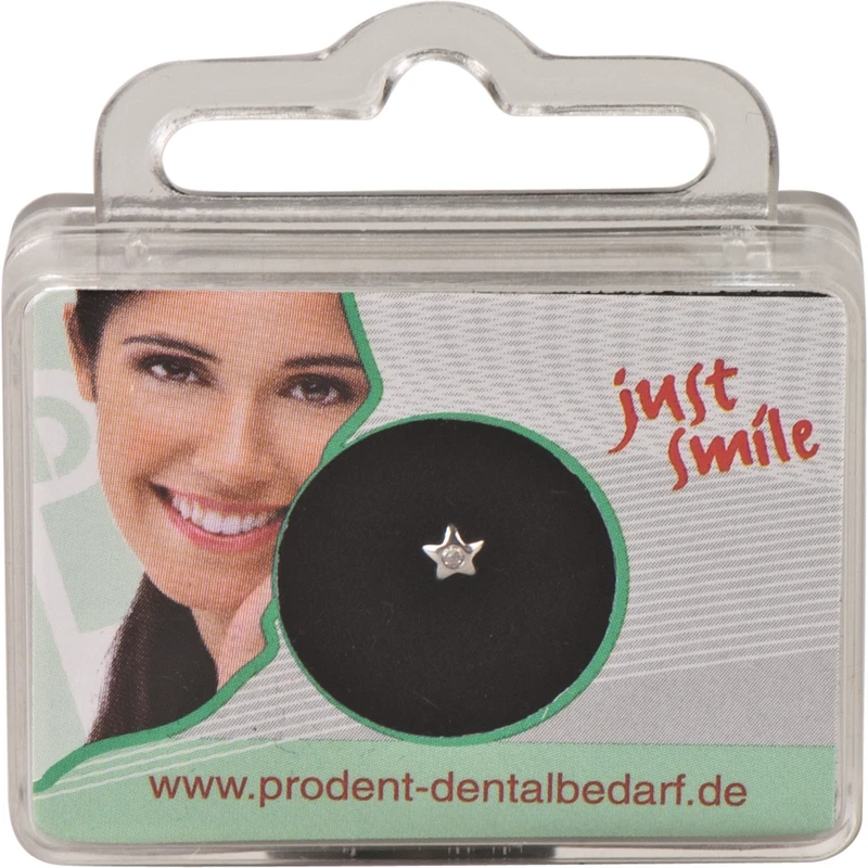 Twizzler  Stück  Stern mit Diamant weißgold, 3,4 x 3,4 mm