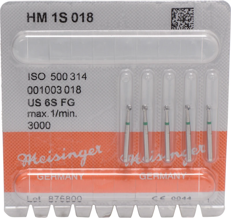 HM-Bohrer 1S  Packung  5 Stück schnittfr. Verz., grün, FG, Figur 001, ISO 018