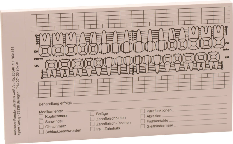 Parodontalstatus   Stück  50 Blatt