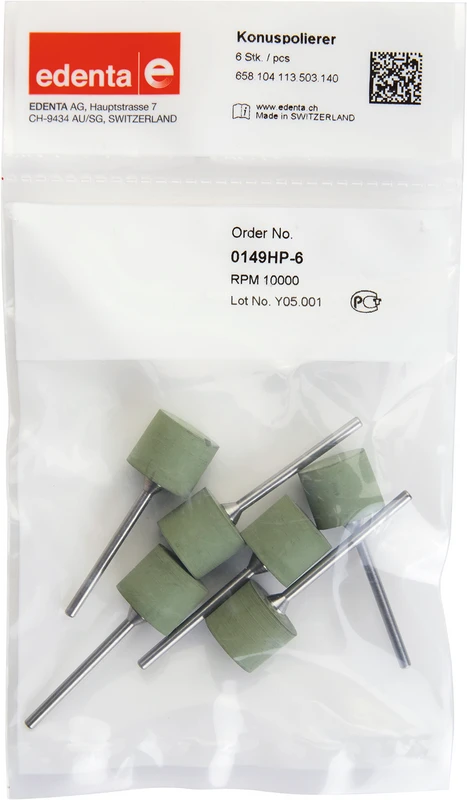 Konuspolierer  Packung  6 Stück grün, HP, Figur 113, 12 mm, ISO 140