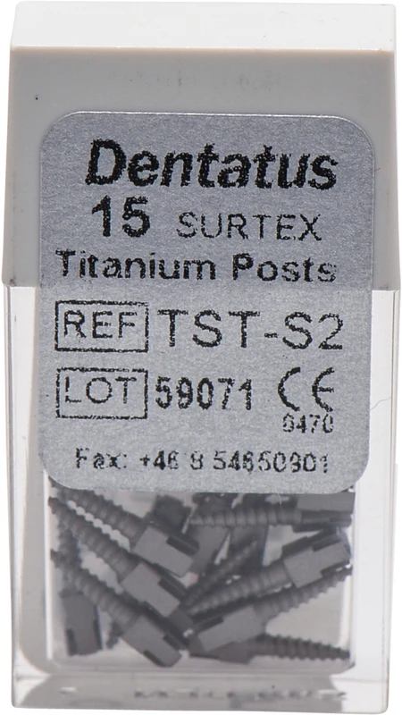 Classic Surtex Titan Wurzelstifte  Packung  15 Stück 7,8 mm, Ø 1,2 mm, Größe 2