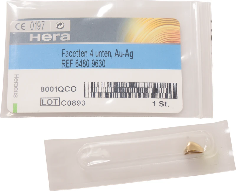 Facetten  Stück  Prämolar 4, 6,5 x 9 mm, unten