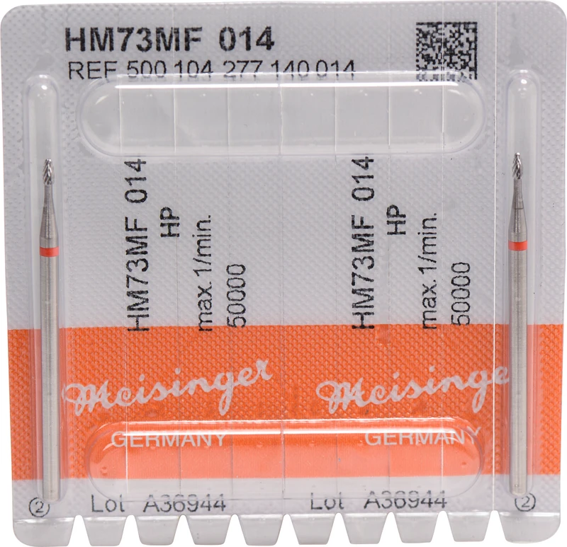 HM-Fräser MF  Packung  2 Stück kreuzverzahnt, rot fein, HP, Figur 277, 3,1 mm, ISO 014