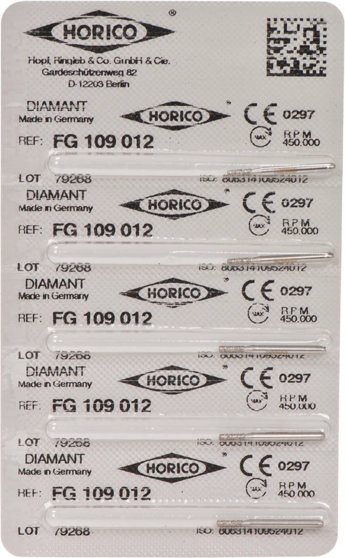 Diamantschleifer 109  Packung  5 Stück FG, Figur 109, 4 mm, ISO 012