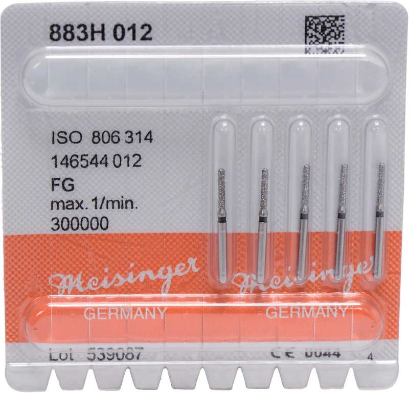 Diamanten 883  Packung  5 Stück schwarz super grob, FG, Figur 146 Zylinder rund, 7 mm, ISO 012