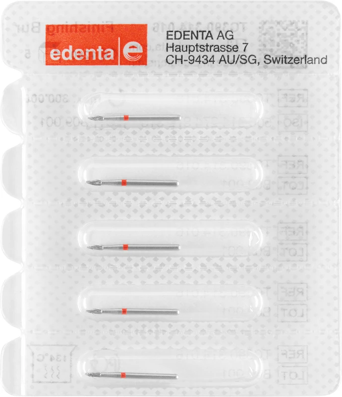 HM-Finierer TC390  Packung  5 Stück rot, 12 Schneiden, FG, Figur 274 Flamme, 3,5 mm, ISO 016