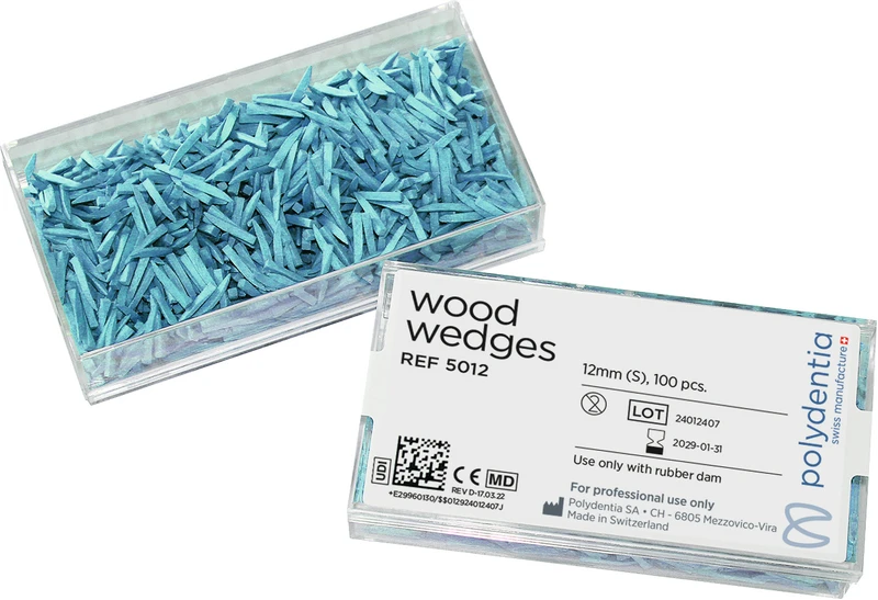 Interdentalkeile Ahornholz   Box  100 Stück blau, 12 mm