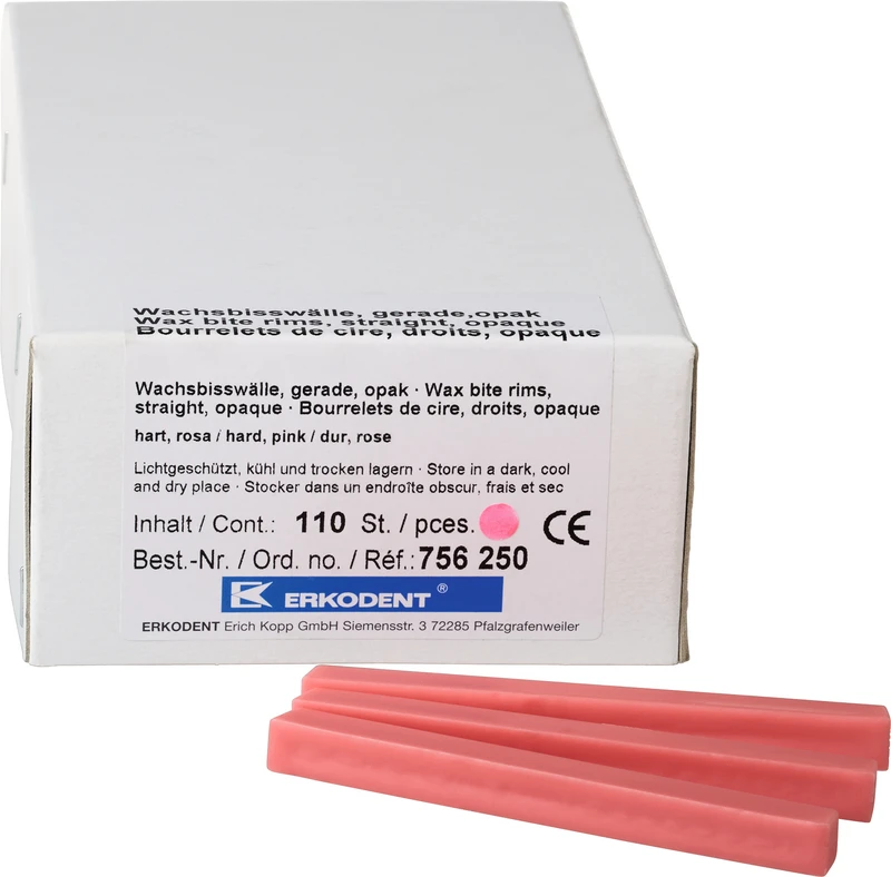 Wachsbisswälle gerade  Packung  110 Stück hart, rosa