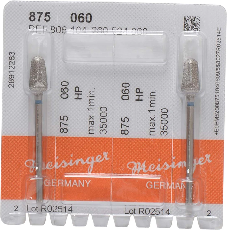 Diamanten 875  Packung  2 Stück blau mittel, HP, Figur 260 konisch rund, 12 mm, ISO 060