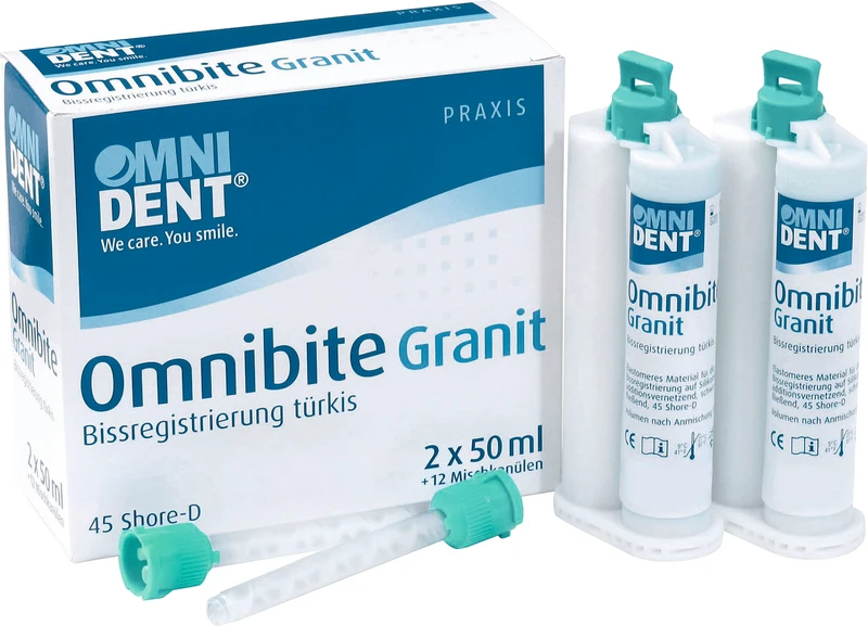 Omnibite Granit  Packung  2 x 50 ml Doppelkartusche, 12 Mischkanülen