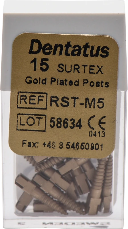 Classic Surtex vergoldete Wurzelstifte  Packung  15 Stück 9,3 mm, Ø 1,65 mm, Größe 5