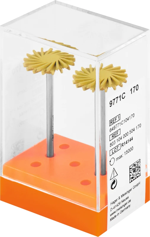 Diamantpolierer 9771  Packung  2 Stück gelb extra fein, HP, Figur Twist, 1,6 mm, ISO 170